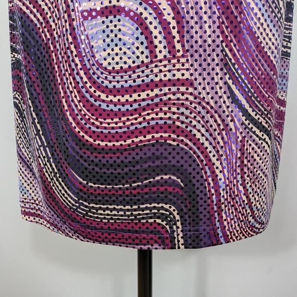 Vintage Y2K Mini Dress L Purple Black Bodycon Sequin Cocktail Going Out Club 90s - Picture 9 of 11